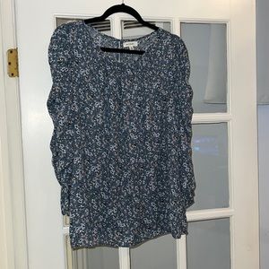 Max Studio blue floral blouse